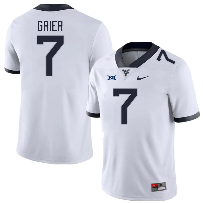 West Virginia Mountaineers #7 Will Grier College Football Jerseys Stitched Sale-White